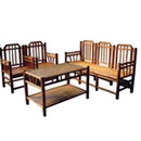 Bộ bàn ghế tre dùng trong phòng khách - Tranh tre Xuân Lai
